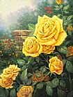 Thomas Kinkade Canvas Paintings - A Perfect Yellow Rose